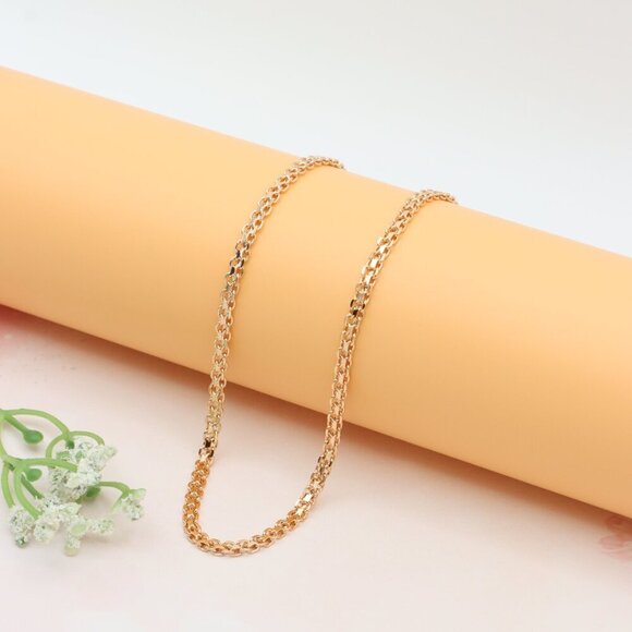 Elegant Rose Gold Plated Chain Necklace, XPNL0268 - Picture 8 of 12